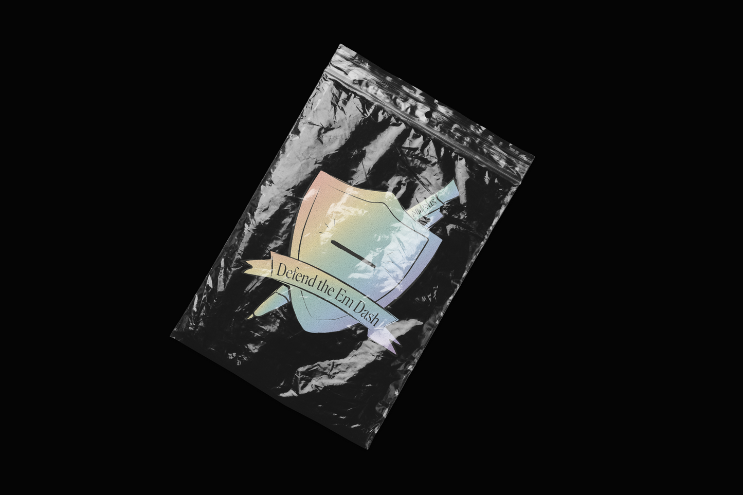 Defend the Em Dash – AEGIS – die cut rainbow
