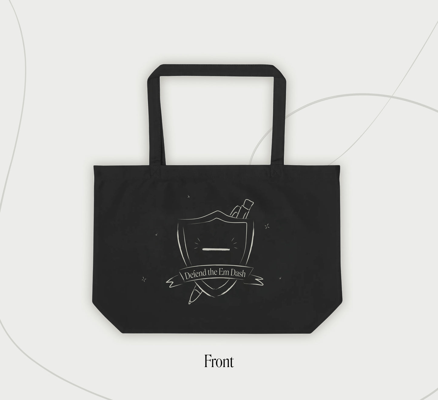"Defend the em dash" tote
